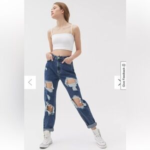 BDG Highrise Mom Distressed Blue Jeans Cotton Size 26